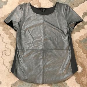 ✨EUC Trouve 100% Genuine Leather Panel Top